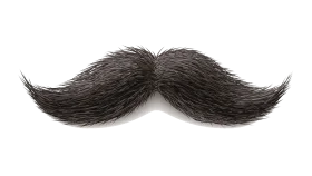 Vintage Handlebar Mustache Clipart: Classic Facial Hair Silhouette Design