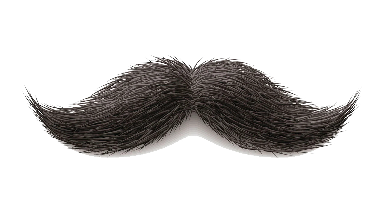 Vintage Handlebar Mustache Clipart: Classic Facial Hair Silhouette Design