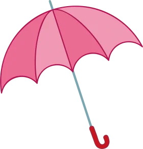 Charming Pink Umbrella Clipart Illustration with Soft Color Palette and Elegant Design