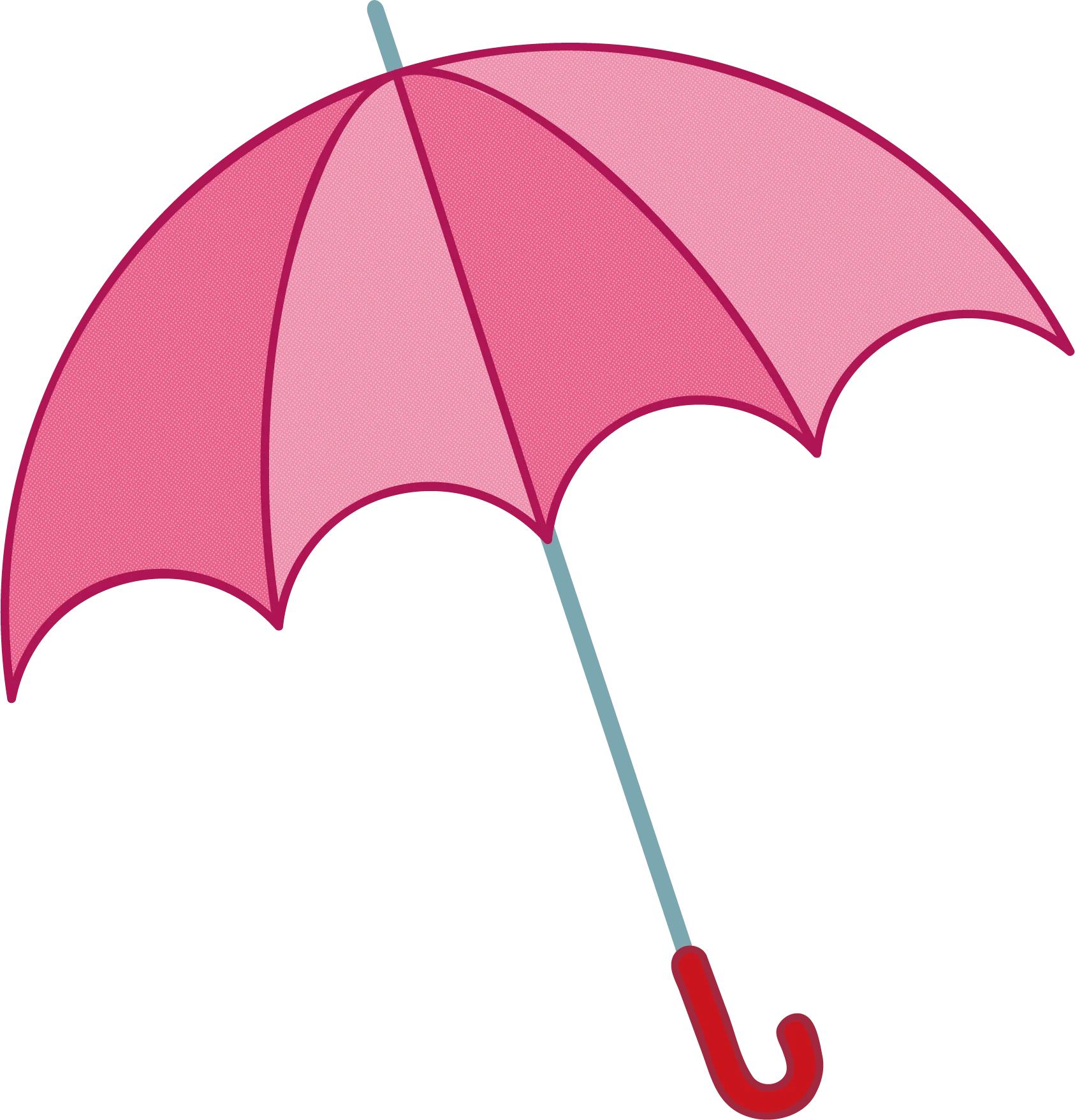 Charming Pink Umbrella Clipart Illustration with Soft Color Palette and Elegant Design