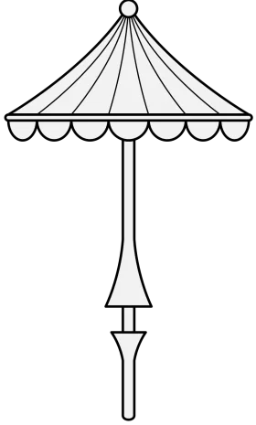Classic Black and White Vintage Umbrella Clipart Illustration Design