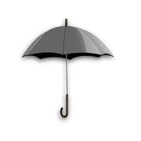 Classic Gray Umbrella Clipart: Elegant Rain Protection Illustration Design