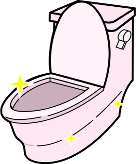 Clean and Sparkling Pink Toilet Clipart Illustration with Shiny Highlights