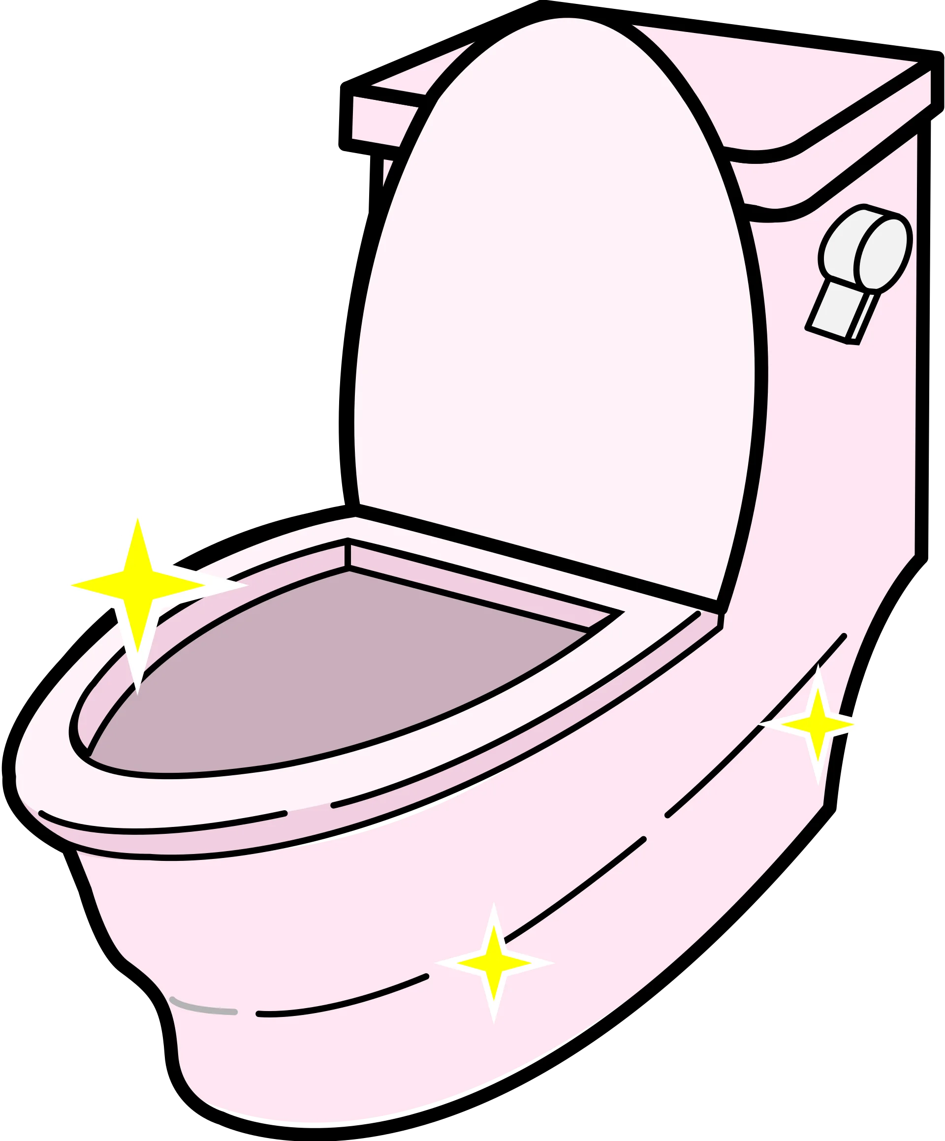 Clean and Sparkling Pink Toilet Clipart Illustration with Shiny Highlights