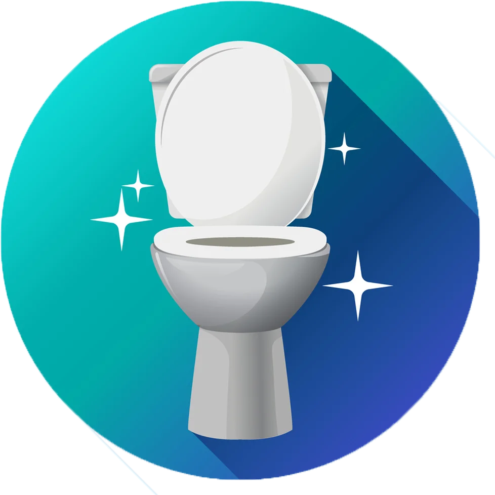 Clean and Sparkling Toilet Clipart Icon with Radiant Cleanliness Design