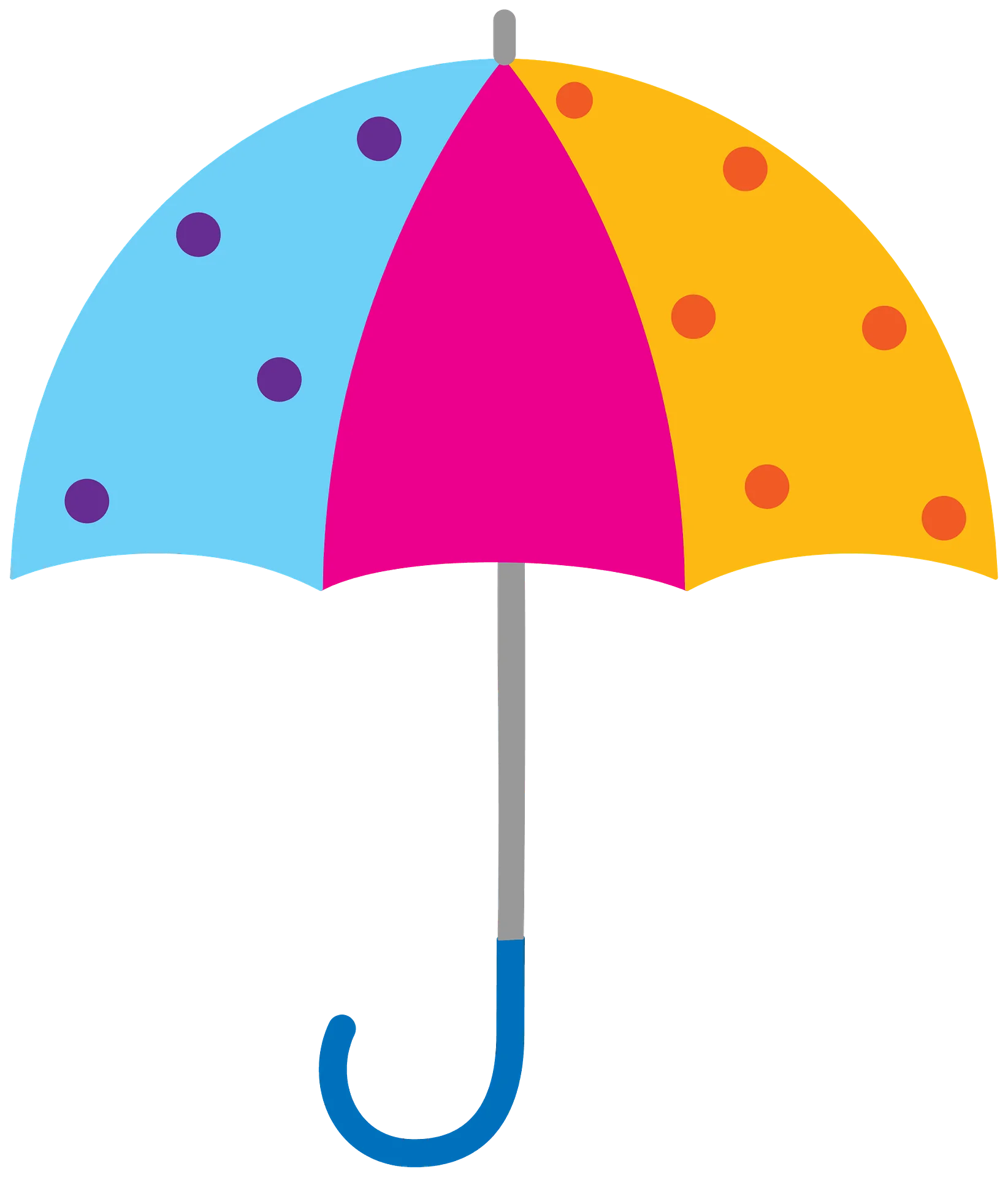Colorful Polka Dot Umbrella Clipart with Playful Design and Cheerful Palette
