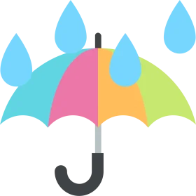 Colorful Whimsical Rainbow Umbrella Protection Clipart Design