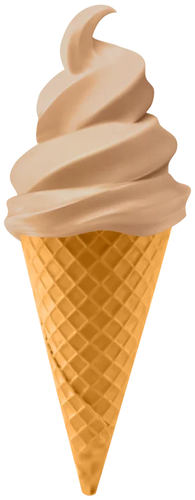Creamy Soft-Serve Ice Cream Cone Clipart with Elegant Swirl Design