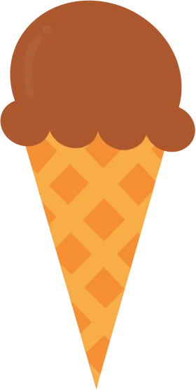 Delightful Brown and Golden Waffle Cone Ice Cream Clipart Design