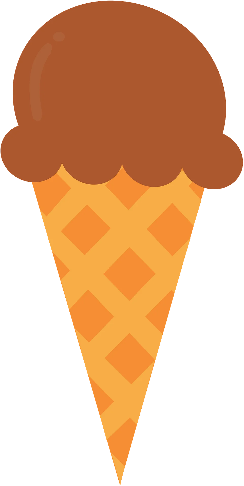 Delightful Brown and Golden Waffle Cone Ice Cream Clipart Design