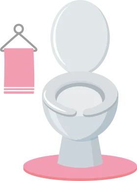 Minimalist Bathroom Essential: Toilet and Towel Clipart Design in Soft Pastel Palette