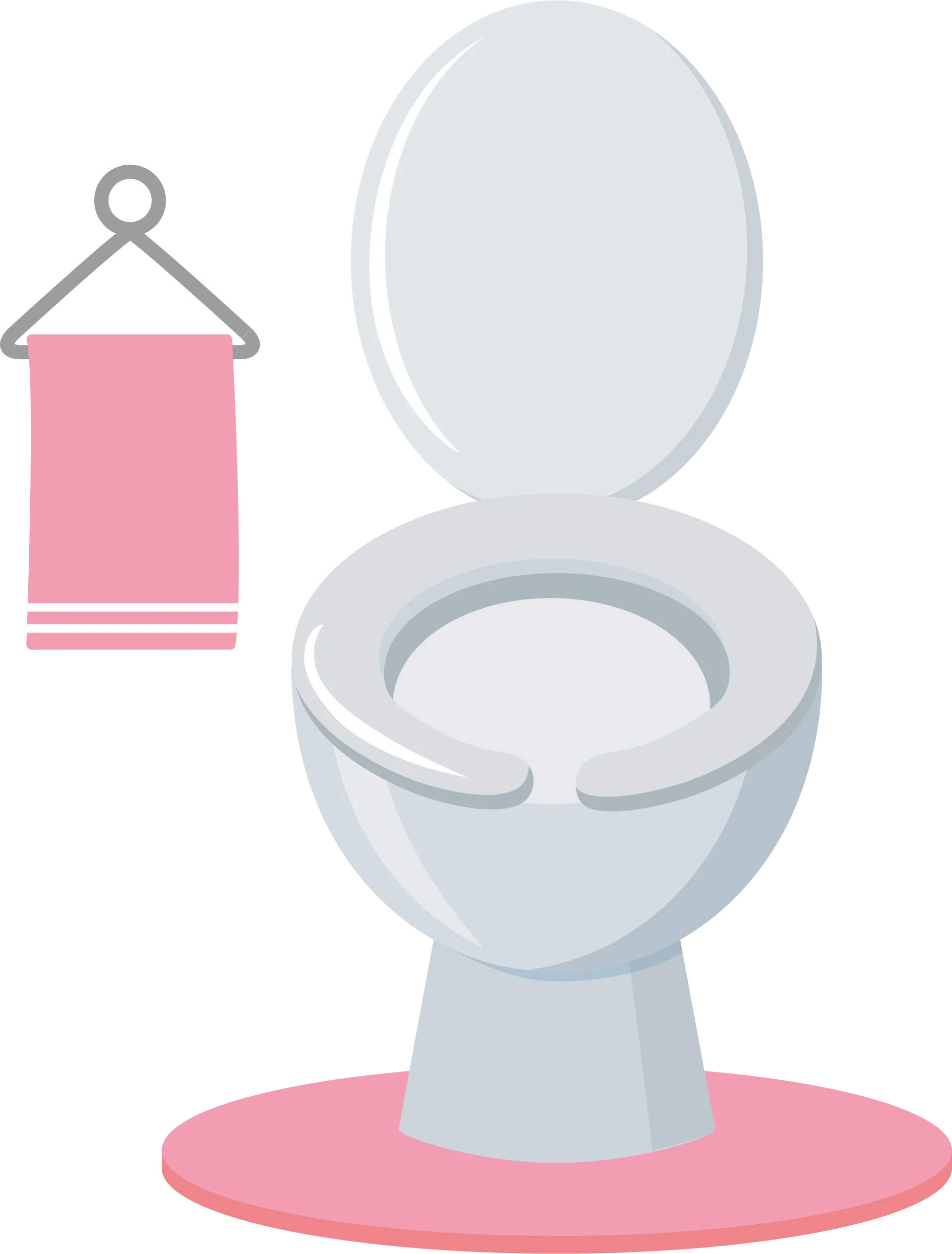 Minimalist Bathroom Essential: Toilet and Towel Clipart Design in Soft Pastel Palette