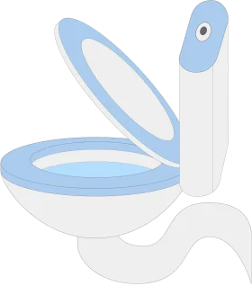 Minimalist Blue and White Toilet Seat Clipart Illustration Design