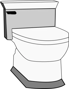 Minimalist Grayscale Bathroom Fixture Toilet Clipart Illustration Design