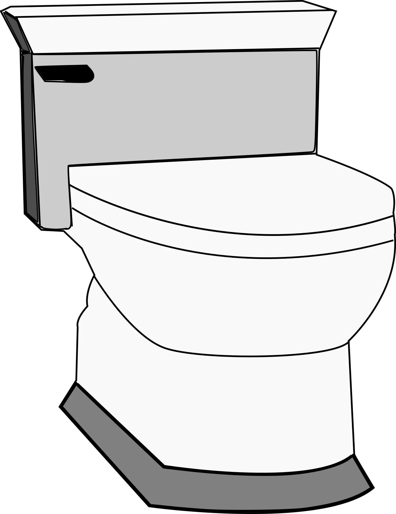 Minimalist Grayscale Bathroom Fixture Toilet Clipart Illustration Design