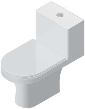 Minimalist Modern Ceramic White One-Piece Toilet Clipart Design