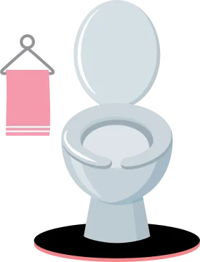 Minimalist Pastel Bathroom Essentials Toilet Clipart Illustration Design