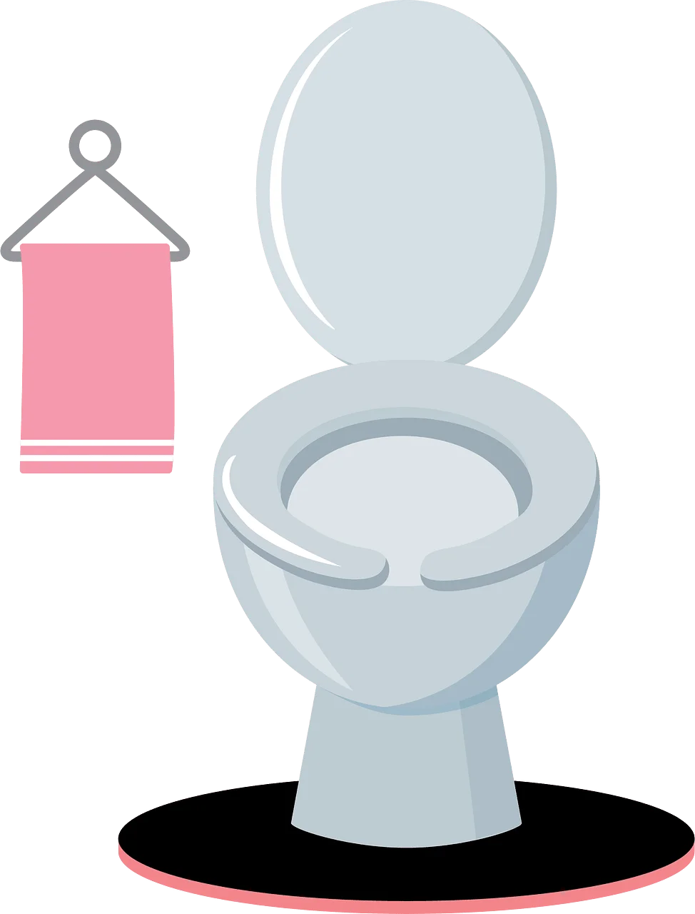 Minimalist Pastel Bathroom Essentials Toilet Clipart Illustration Design