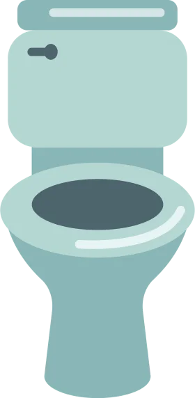 Minimalist Pastel Blue Bathroom Toilet Fixture Clipart Illustration Design