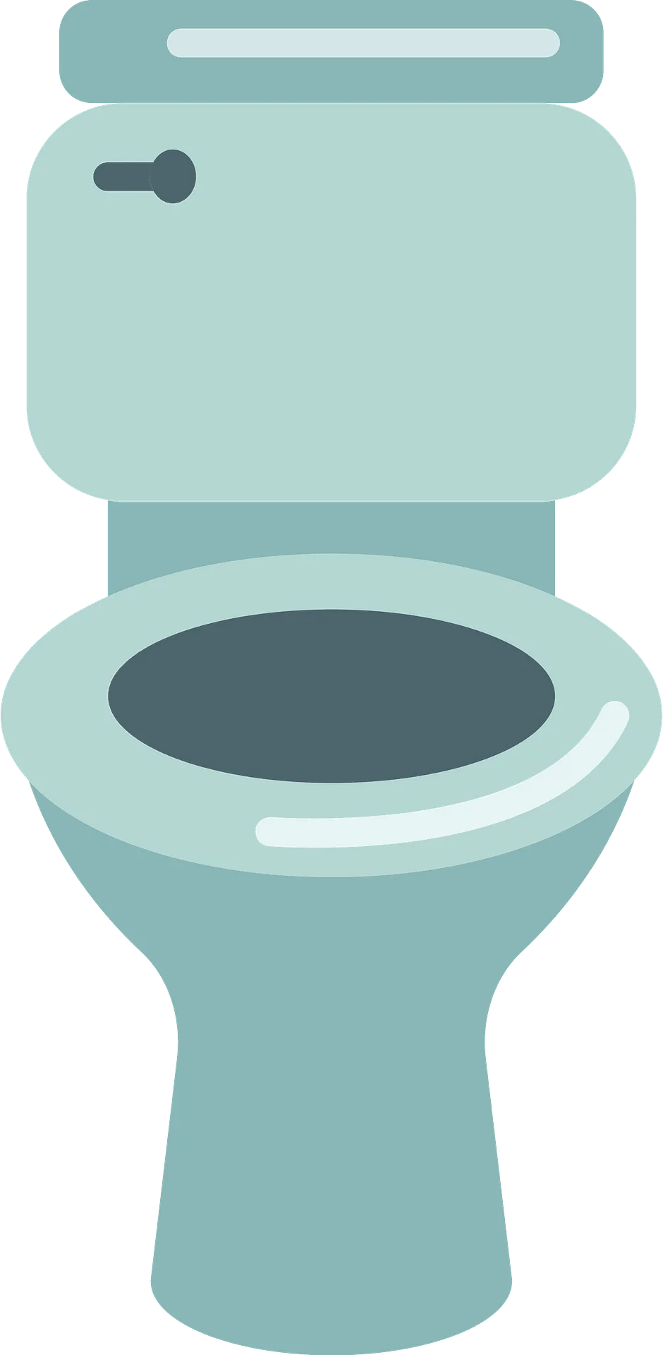 Minimalist Pastel Blue Bathroom Toilet Fixture Clipart Illustration Design