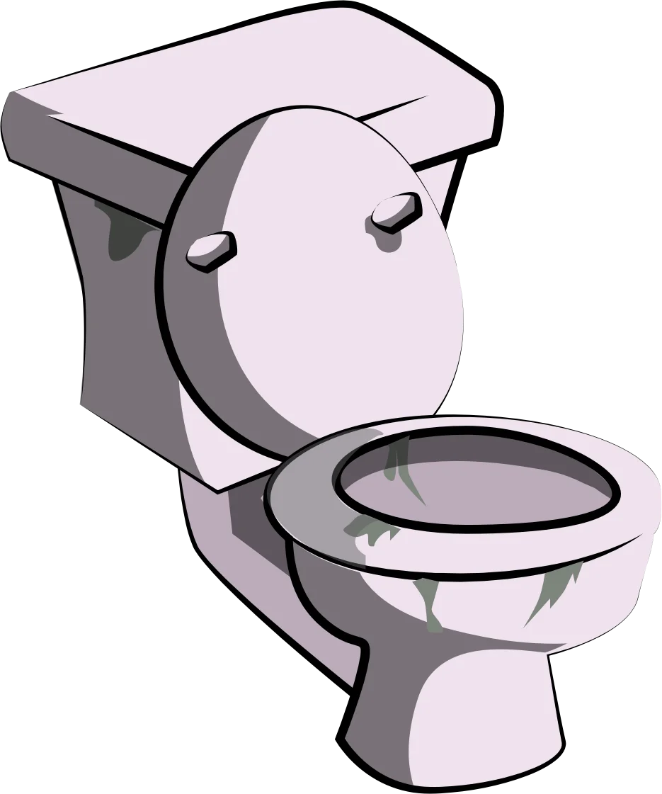 Minimalist Pastel Pink Bathroom Fixture Toilet Clipart Illustration