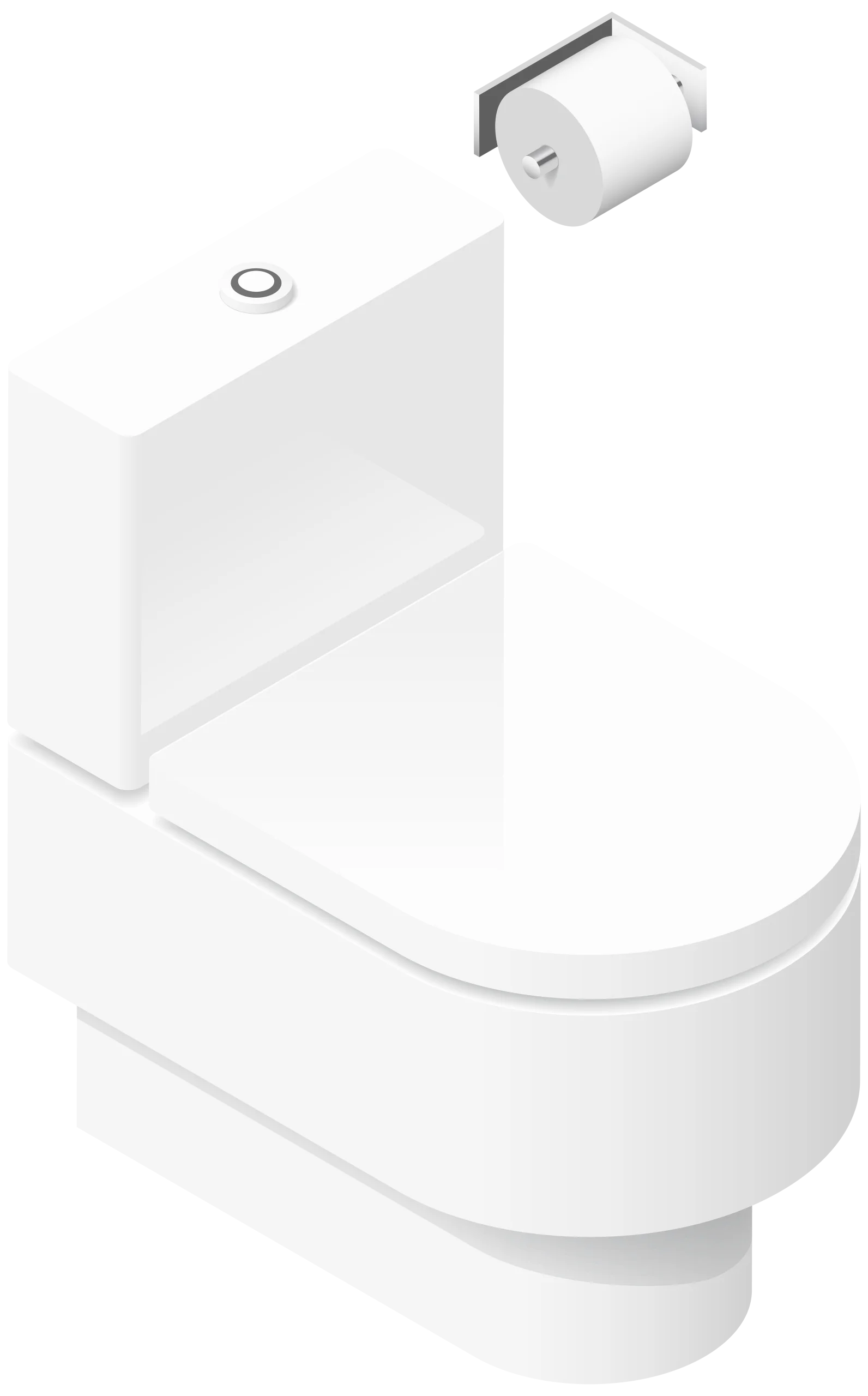 Minimalist White Ceramic Toilet Clipart Design with Clean Geometric Lines