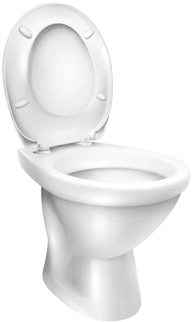 Minimalist White Ceramic Toilet Clipart Illustration with Open Lid