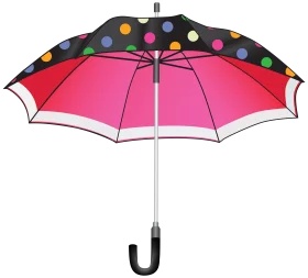 Playful Polka Dot Umbrella Clipart: A Cheerful Rain Protection Accessory