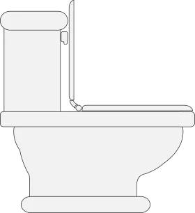 Simple Black and White Minimalist Toilet Clipart Illustration Design