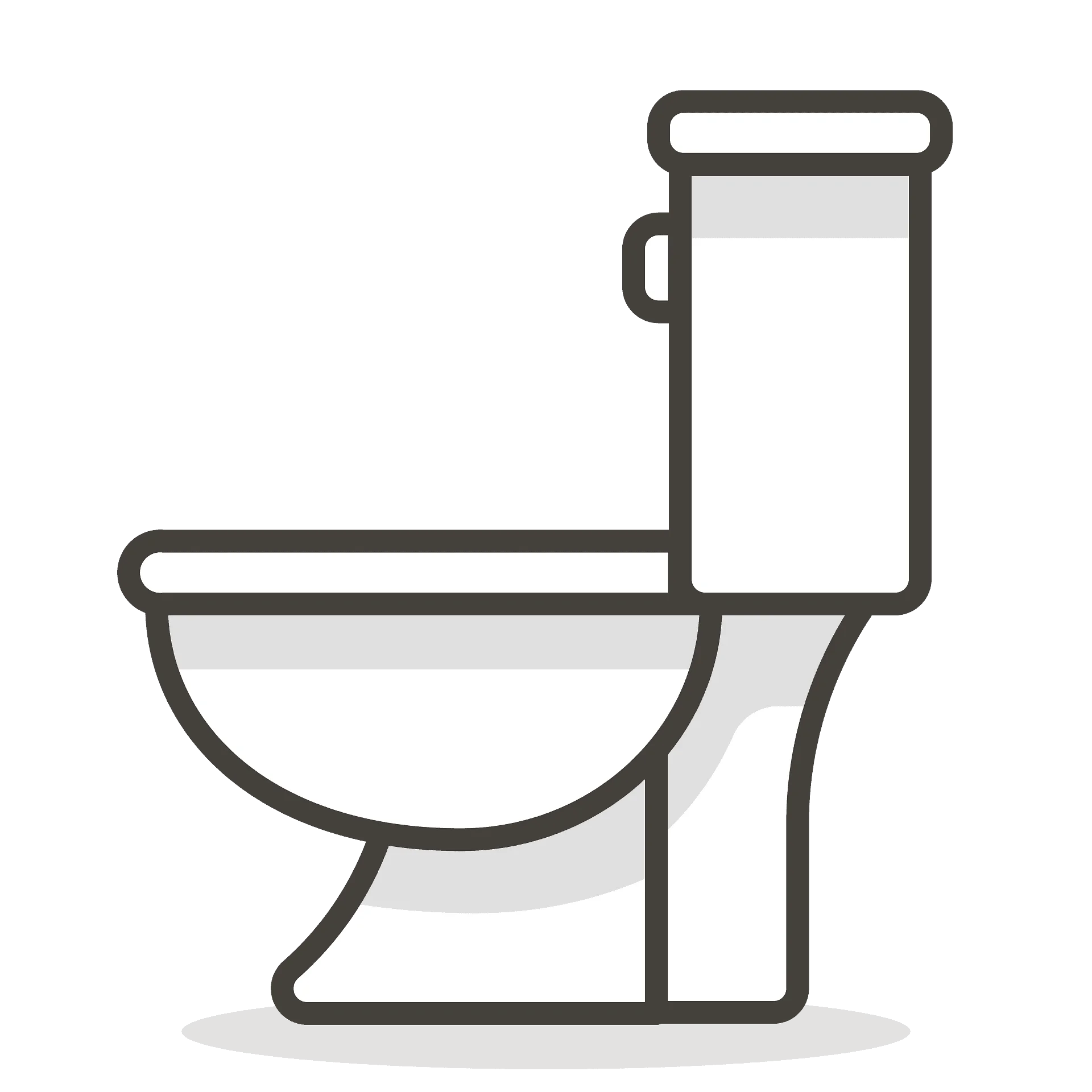 Simple Minimalist Toilet Clipart Illustration in Monochrome Design