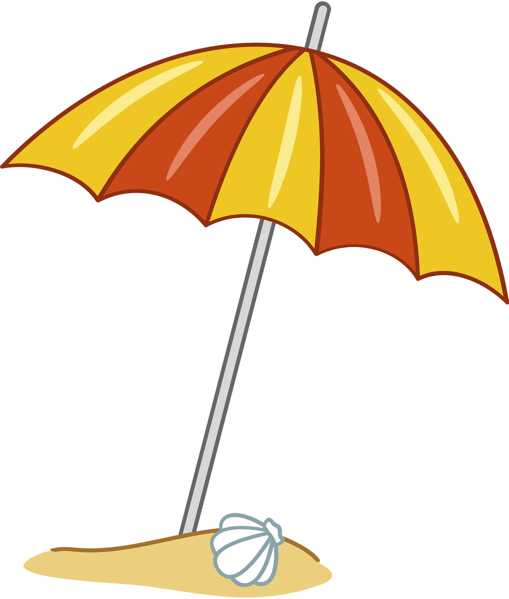Sunny Beach Day Umbrella Clipart: Protecting Against Warm Summer Rays