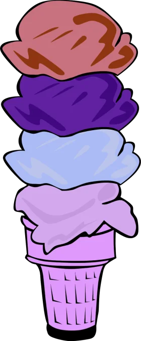 Whimsical Pastel Ice Cream Stack Clipart with Multilayered Scoops