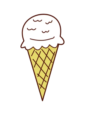 Whimsical Soft Serve Ice Cream Cone Clipart with Cute Minimalist Design