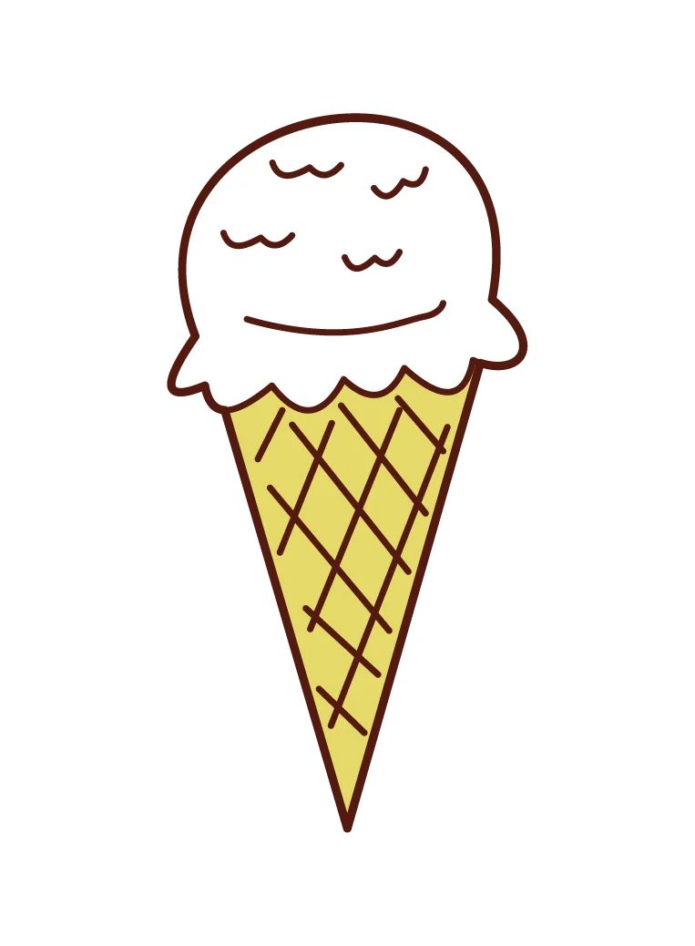 Whimsical Soft Serve Ice Cream Cone Clipart with Cute Minimalist Design