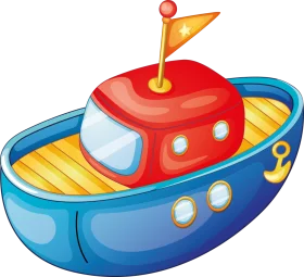 Cheerful Cartoon Tugboat Clipart: Nautical Adventure for Kids' Imagination