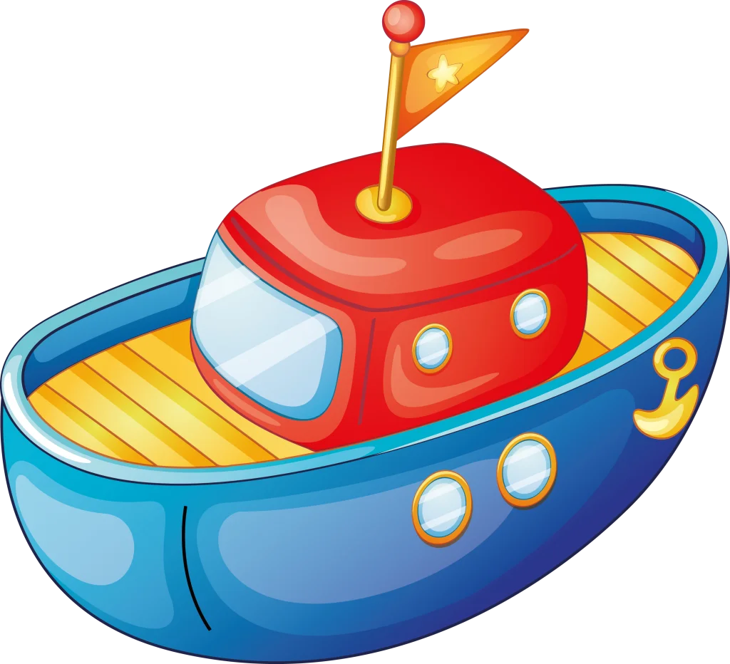 Cheerful Cartoon Tugboat Clipart: Nautical Adventure for Kids' Imagination