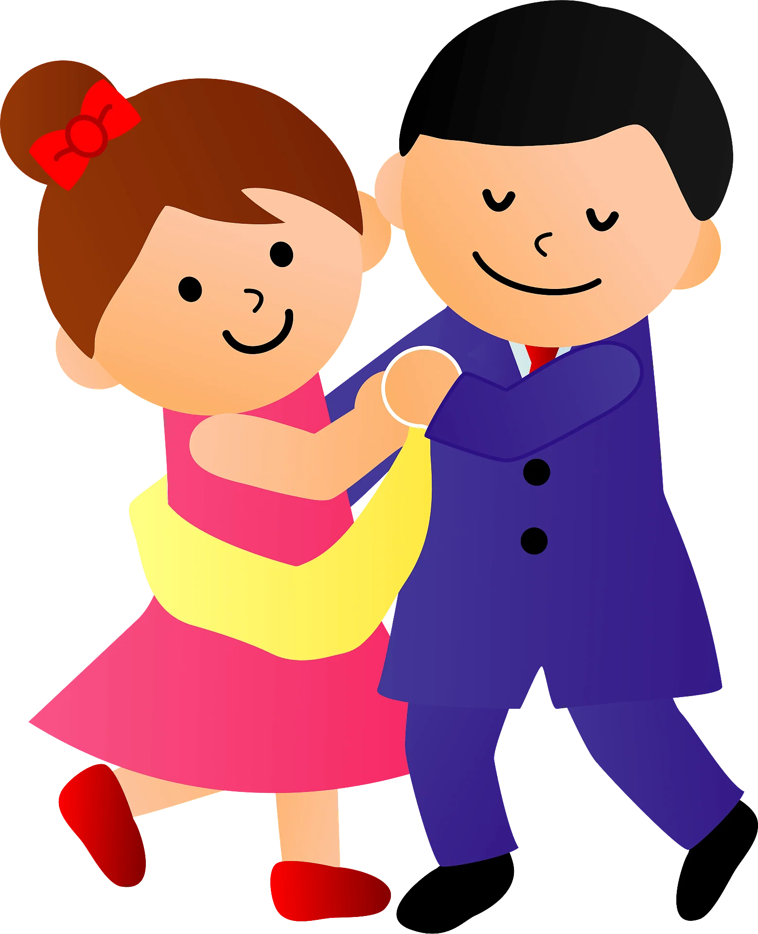 Cheerful Children Ballroom Dancing Clipart Illustration for Kids