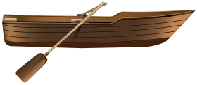 Classic Wooden Rowing Boat with Paddle Nautical Clipart Illustration