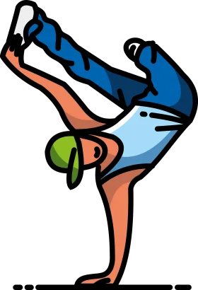 Dynamic Breakdance Pose Artistic Street Dance Clipart Illustration