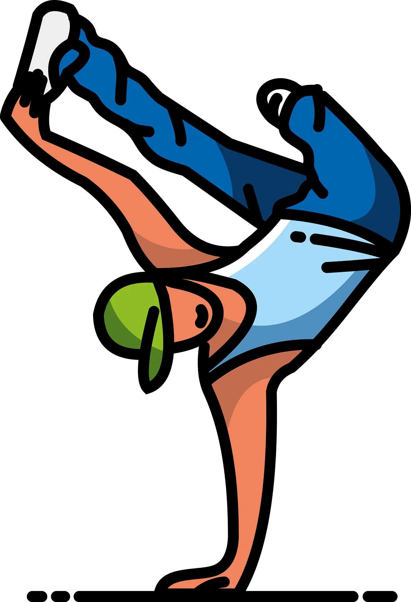 Dynamic Breakdance Pose Artistic Street Dance Clipart Illustration