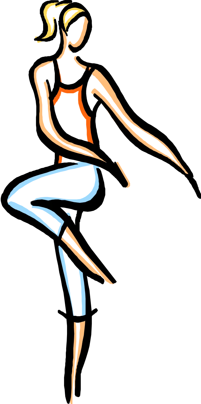 Elegant Dancer Pose Stylized Ballet Clipart Illustration in Minimalist Design