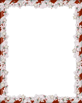 Enchanting Christmas Border Clipart with Delicate Snowflakes and Festive Red Accents