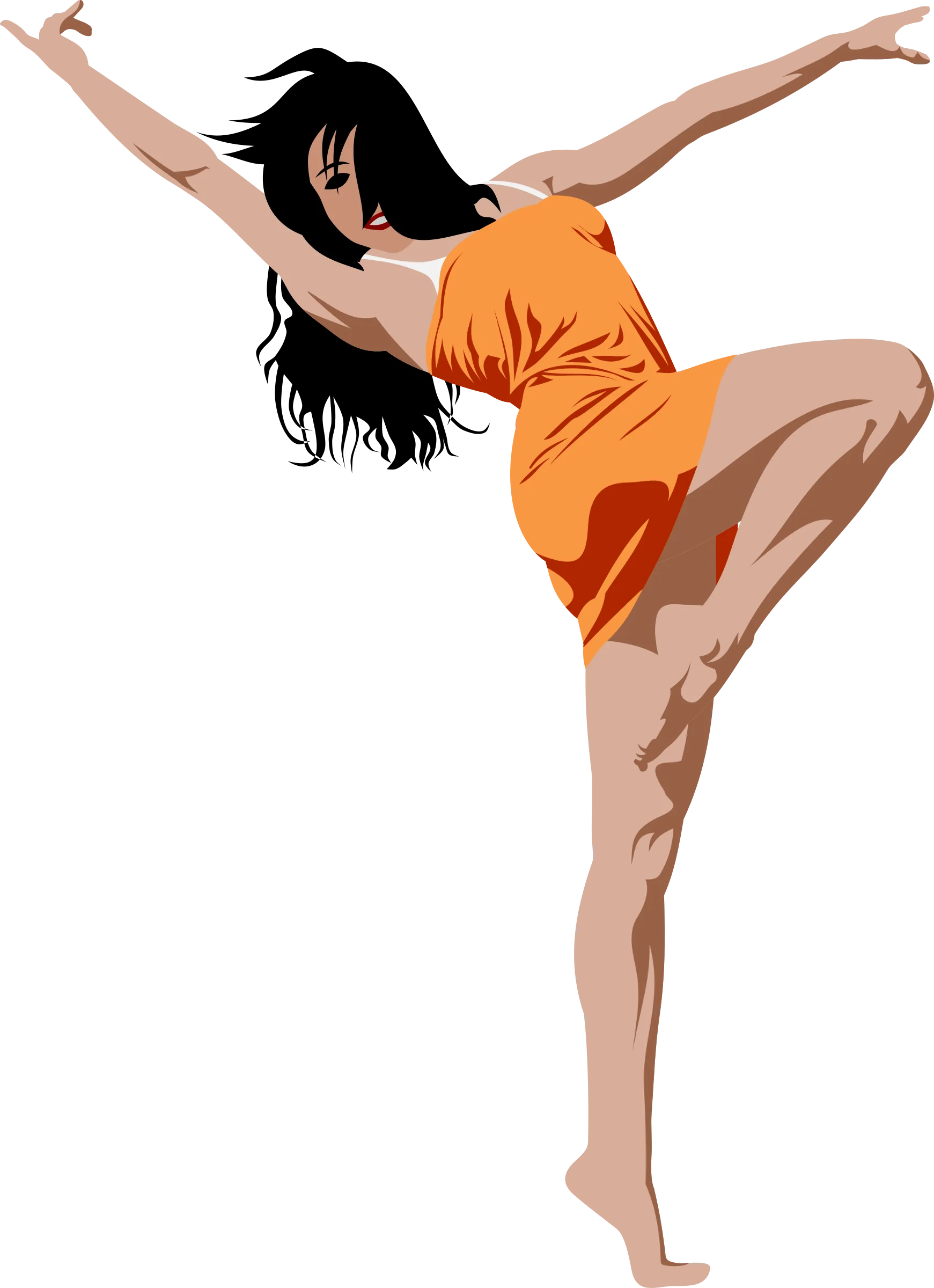 Energetic Dance Clipart Featuring Dynamic Modern Choreography Pose