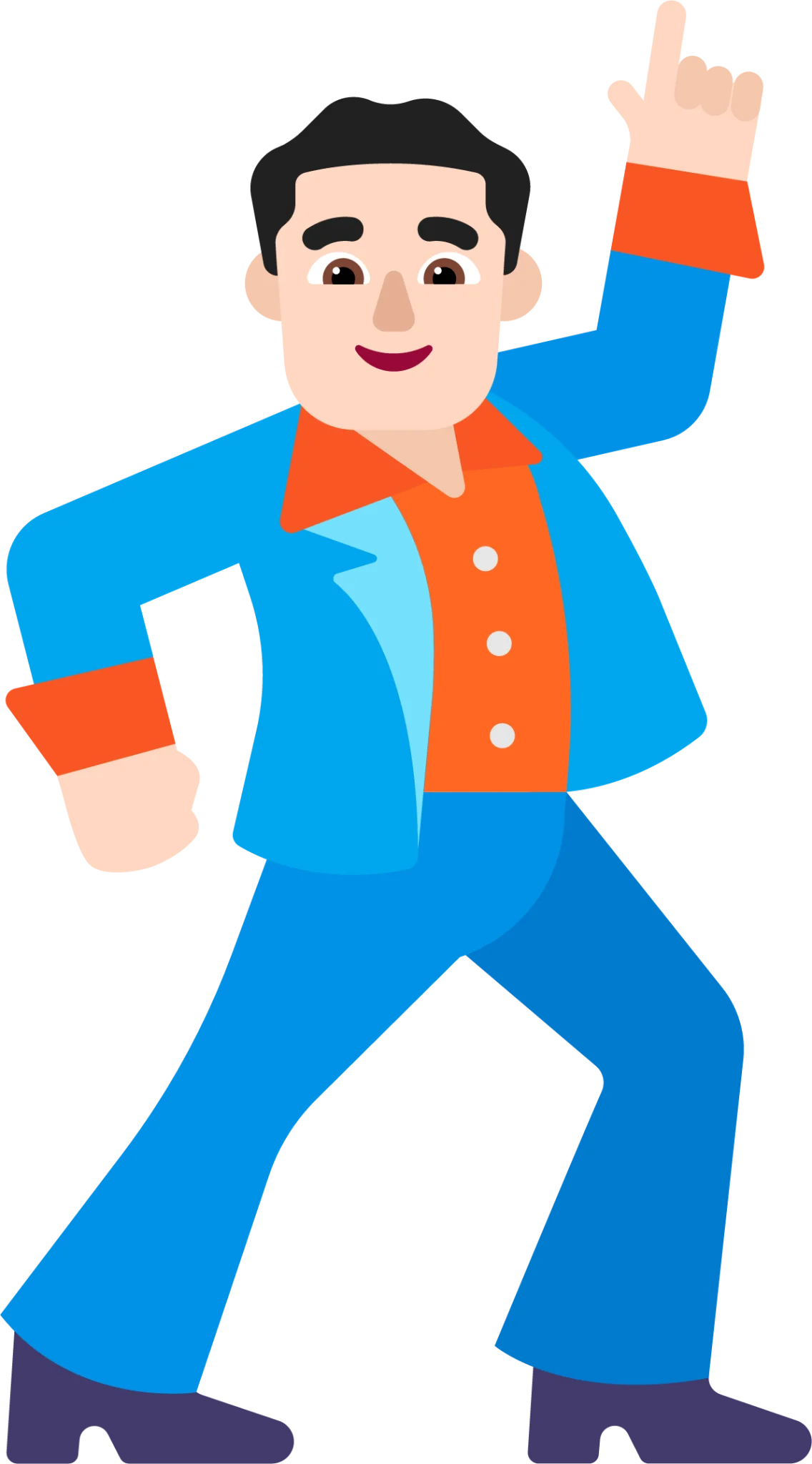 Energetic Disco Dancer in Retro Blue and Orange Clipart Style