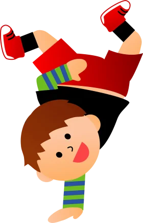 Energetic Kid Dancing Freestyle Clipart: Dynamic Playful Movement Illustration