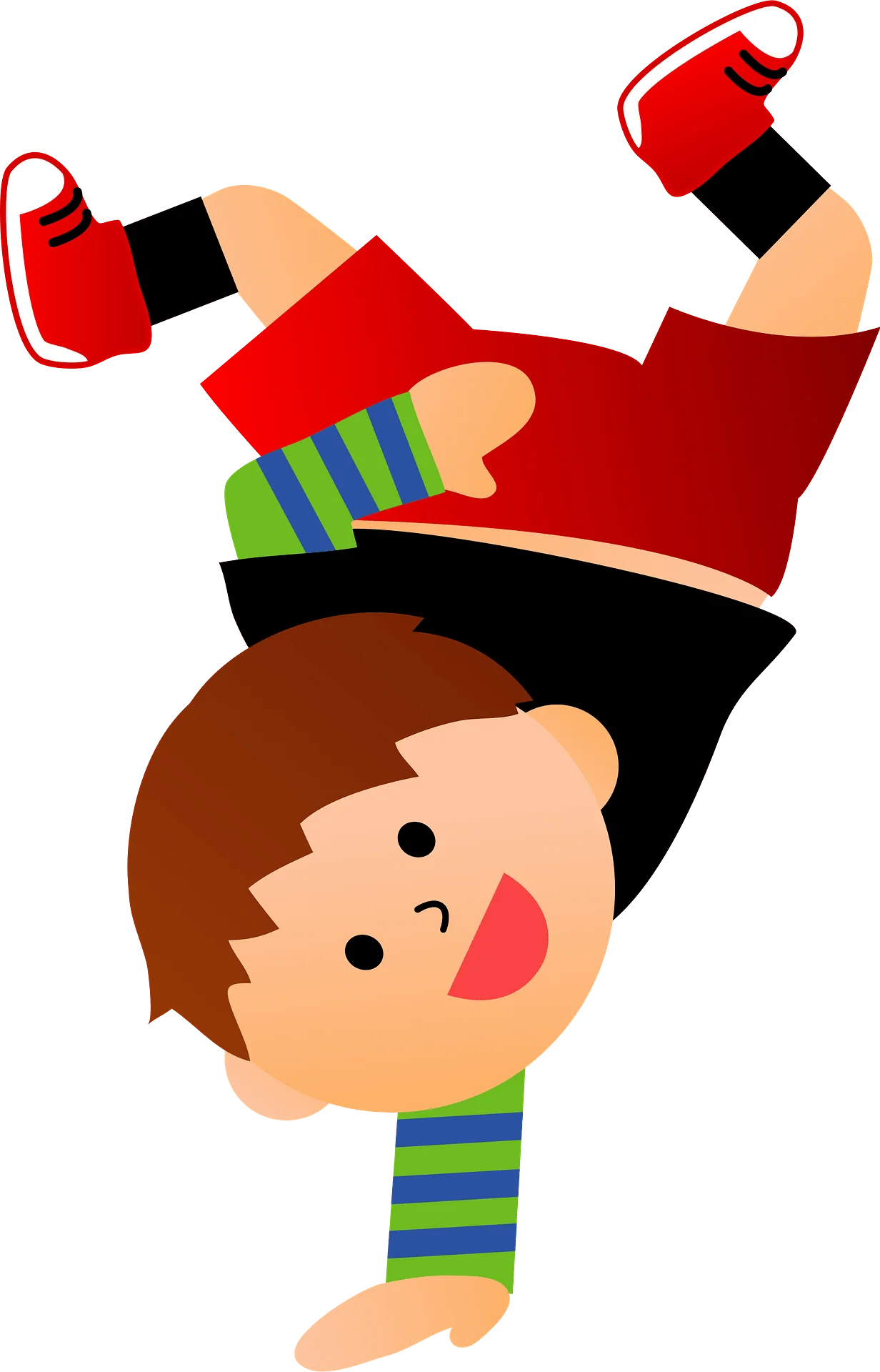 Energetic Kid Dancing Freestyle Clipart: Dynamic Playful Movement Illustration