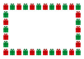 Festive Christmas Gift Box Border Clipart - Holiday Decorative Frame Design