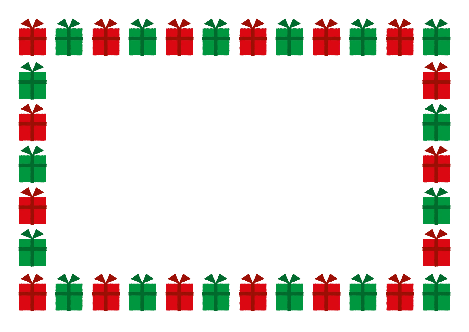 Festive Christmas Gift Box Border Clipart - Holiday Decorative Frame Design