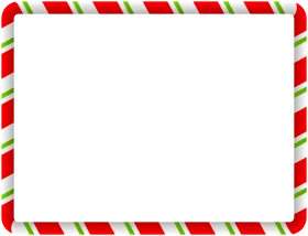 Festive Christmas Holiday Border Clipart with Candy Cane Stripe Design