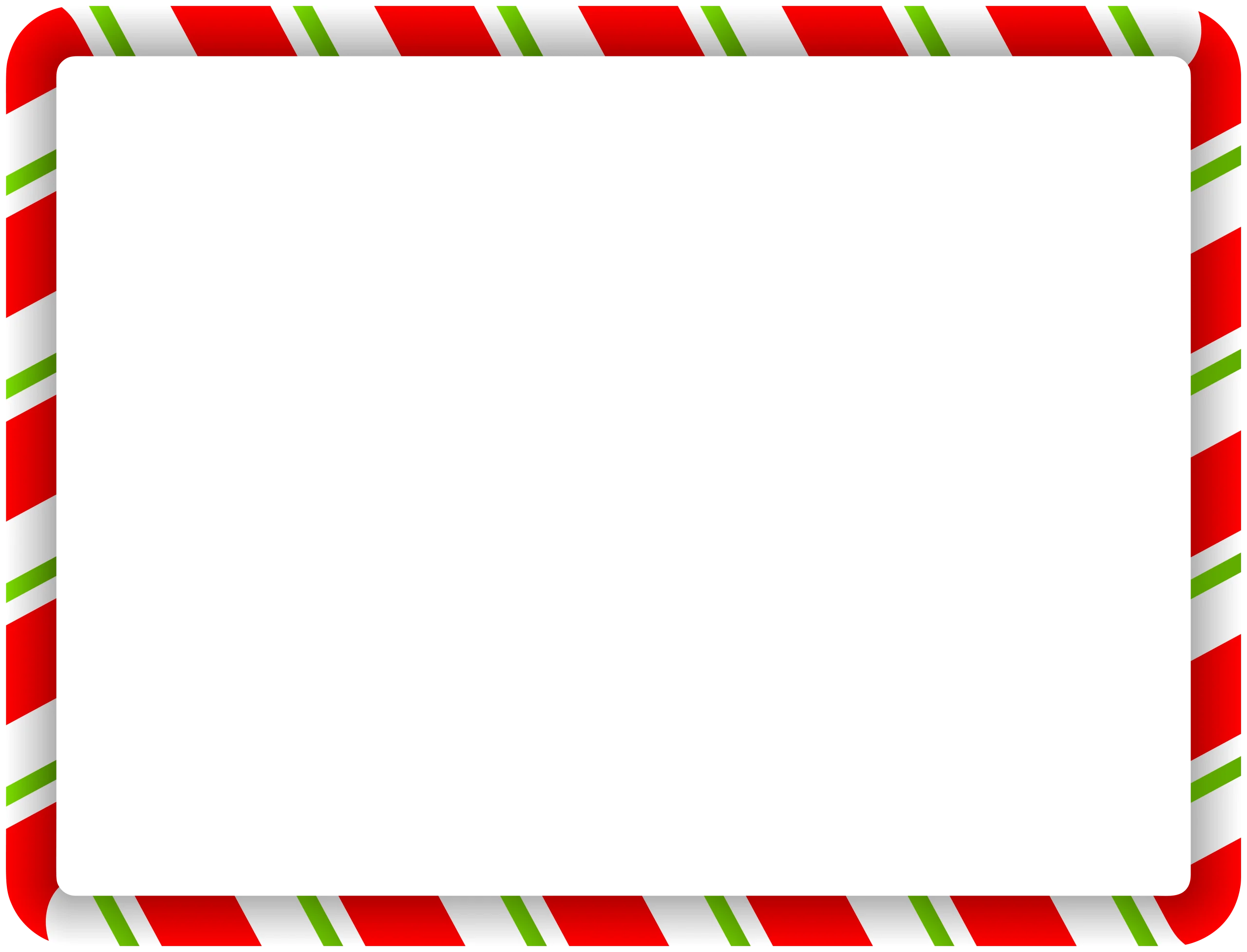 Festive Christmas Holiday Border Clipart with Candy Cane Stripe Design